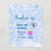 スナップタグをシェア SNS キラキラ 青 QRコード ポストカード (正面/裏面)