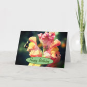 スナップドラゴンとのまわりに誕生日  カード (正面)