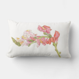 スナップドラゴンとコーンフラワー ランバークッション