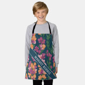 スナップドラゴンのレインボーカラフルパタパーソナライズされたーン エプロン (着用した状態)