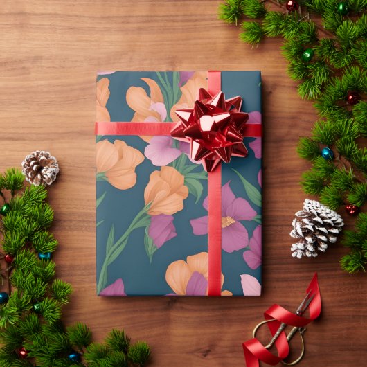 スナップドラゴンのレインボーカラフルパタパーソナライズされたーン ラッピングペーパー (クリスマスギフト)