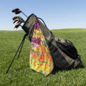 スナップドラゴンカラフルフローラ ゴルフタオル (グリーン)