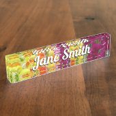 スナップドラゴンカラフルフローラ デスクネームプレート (側面)