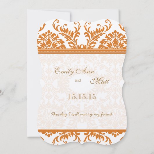 スナップドラゴンサンゴ&アイボリーダマスウェディング招待状 招待状 (裏面)