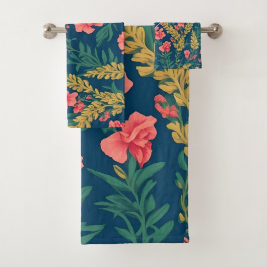 スナップドラゴンレインボーカラフルパタパーソナライズされたーン バスタオルセット (インサイチュ)