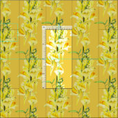 スナップドラゴン水彩植物芸術ワイルドフラワー ファブリック (タイル)