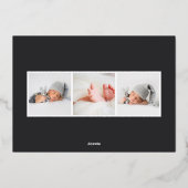 スナップモダンショット |ホイル誕生のお知らせ 箔招待状 (裏面)