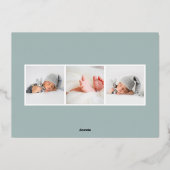 スナップモダンショット |ホイル誕生のお知らせ 箔招待状 (裏面)