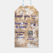 スナップラベル共有ソーシャルメディアq rコードグリッター金ゴールド ギフトタグ (裏面)