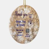 スナップラベル共有ソーシャルメディアq rコードグリッター金ゴールド セラミックオーナメント (右)