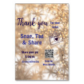 スナップラベル共有ソーシャルメディアq rコードグリッター金ゴールド テーブルナンバー (裏面)