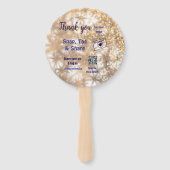 スナップラベル共有ソーシャルメディアq rコードグリッター金ゴールド ハンドファン (裏面)