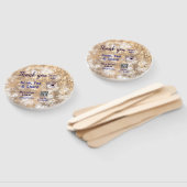 スナップラベル共有ソーシャルメディアq rコードグリッター金ゴールド ハンドファン (組立なし)