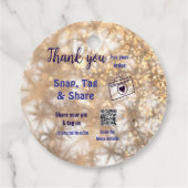 スナップラベル共有ソーシャルメディアq rコードグリッター金ゴールド フェイバータグ (裏面)