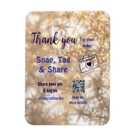 スナップラベル共有ソーシャルメディアq rコードグリッター金ゴールド マグネット