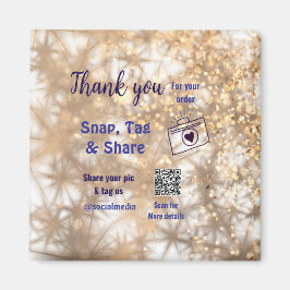 スナップラベル共有ソーシャルメディアq rコードグリッター金ゴールド マグネット