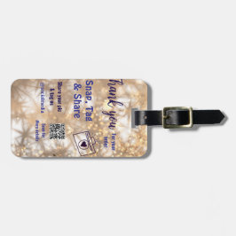 スナップラベル共有ソーシャルメディアq rコードグリッター金ゴールド ラゲッジタグ