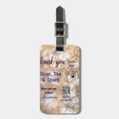 スナップラベル共有ソーシャルメディアq rコードグリッター金ゴールド ラゲッジタグ (正面縦)