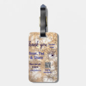 スナップラベル共有ソーシャルメディアq rコードグリッター金ゴールド ラゲッジタグ (裏面縦)