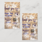 スナップラベル共有ソーシャルメディアq rコードグリッター金ゴールド 名刺 (正面/裏面)