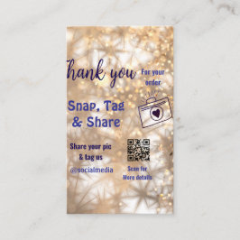 スナップラベル共有ソーシャルメディアq rコードグリッター金ゴールド 名刺
