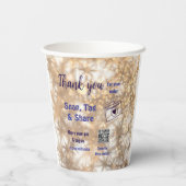 スナップラベル共有ソーシャルメディアq rコードグリッター金ゴールド 紙コップ (裏面)