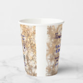 スナップラベル共有ソーシャルメディアq rコードグリッター金ゴールド 紙コップ (左)