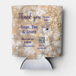 スナップラベル共有ソーシャルメディアq rコードグリッター金ゴールド 缶クーラー