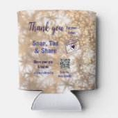 スナップラベル共有ソーシャルメディアq rコードグリッター金ゴールド 缶クーラー (裏面)