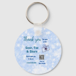 スナップラベル共有ソーシャルメディアq rコードグリッター青 キーホルダー