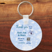 スナップラベル共有ソーシャルメディアq rコードグリッター青 キーホルダー (裏面)