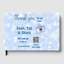 スナップラベル共有ソーシャルメディアq rコードグリッター青 ゲストブック