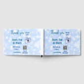 スナップラベル共有ソーシャルメディアq rコードグリッター青 ゲストブック (全面)