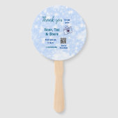 スナップラベル共有ソーシャルメディアq rコードグリッター青 ハンドファン (裏面)