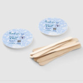 スナップラベル共有ソーシャルメディアq rコードグリッター青 ハンドファン (組立なし)