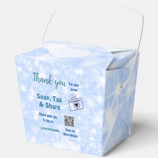 スナップラベル共有ソーシャルメディアq rコードグリッター青 フェイバーボックス (正面)