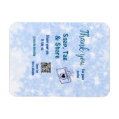 スナップラベル共有ソーシャルメディアq rコードグリッター青 マグネット (横)