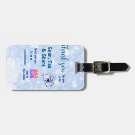 スナップラベル共有ソーシャルメディアq rコードグリッター青 ラゲッジタグ