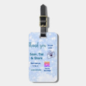 スナップラベル共有ソーシャルメディアq rコードグリッター青 ラゲッジタグ (正面縦)