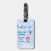 スナップラベル共有ソーシャルメディアq rコードグリッター青 ラゲッジタグ (裏面縦)