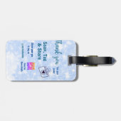 スナップラベル共有ソーシャルメディアq rコードグリッター青 ラゲッジタグ (裏面横)