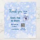 スナップラベル共有ソーシャルメディアq rコードグリッター青 ワインラベル (シングルラベル)