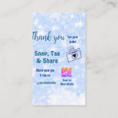 スナップラベル共有ソーシャルメディアq rコードグリッター青 名刺 (裏面)