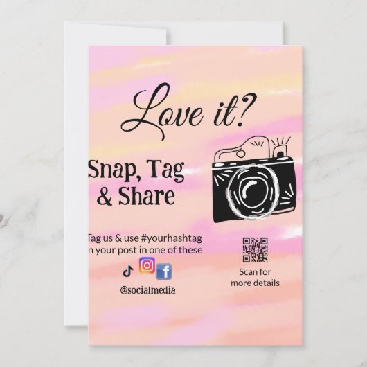 スナップラベル共有メディアカメラを追加の社会人はそれを愛する。A シーズンカード (正面)