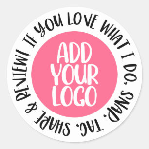 スナップラベル共有レビューかわいい追加ロゴSmall Business ラウンドシール