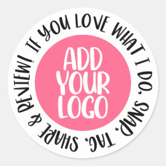 スナップラベル共有レビューかわいい追加ロゴSmall Business ラウンドシール