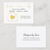 スナップ共有ラベルスモールビジネスオーダー挿入カード 名刺 (正面/裏面)