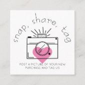 スナップ共有ラベルハートカメラソーシャルメディア事業 スクエア名刺 (正面)