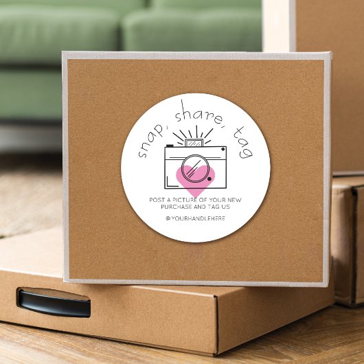 スナップ共有ラベルハートカメラソーシャルメディア事業 ラウンドシール