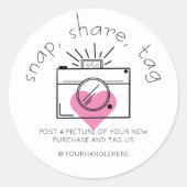 スナップ共有ラベルハートカメラソーシャルメディア事業 ラウンドシール (正面)